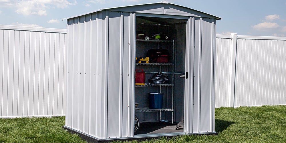 The Arrow Classic Steel Storage Shed is an ideal option for your garden space.