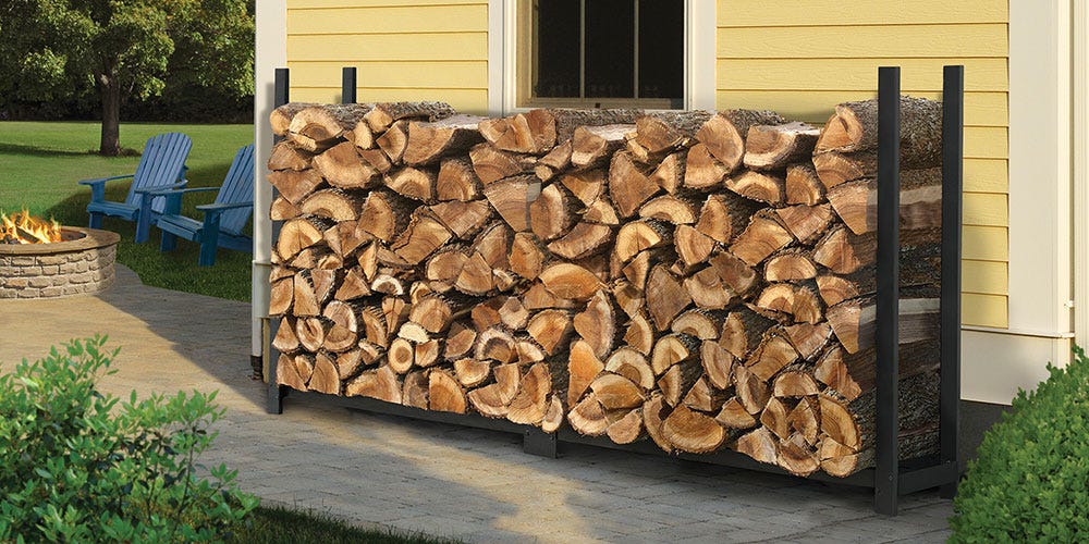 firewood storage on a firewood rack